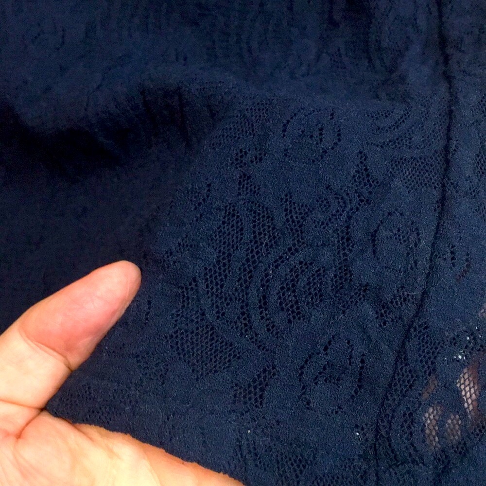 Sheer Navy Lace Crop Top - Picture 4 of 6